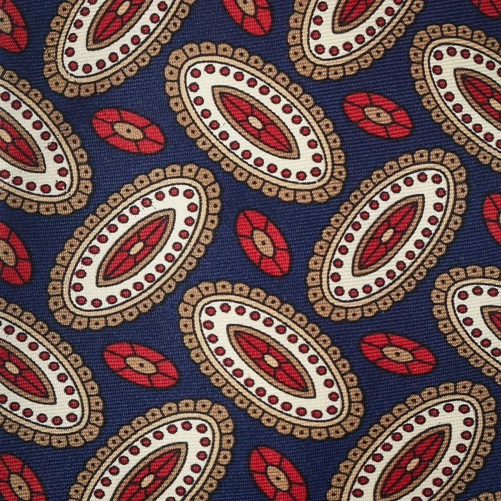 JOS. A.‎ BANK Executive Collection Silk Necktie Designer Navy Ovals Handmade